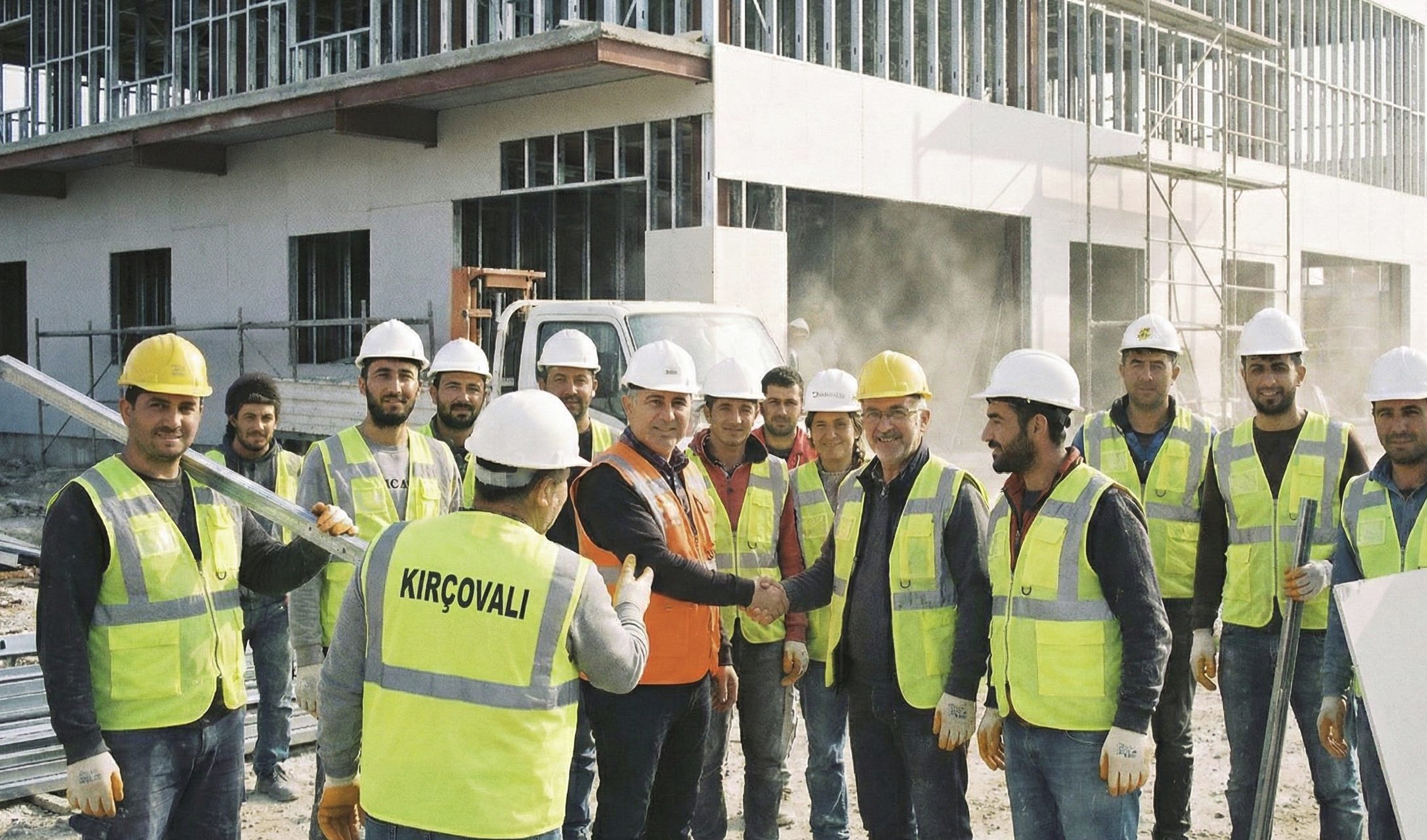 Kırçovalı İnşaat ekibi şantiyede